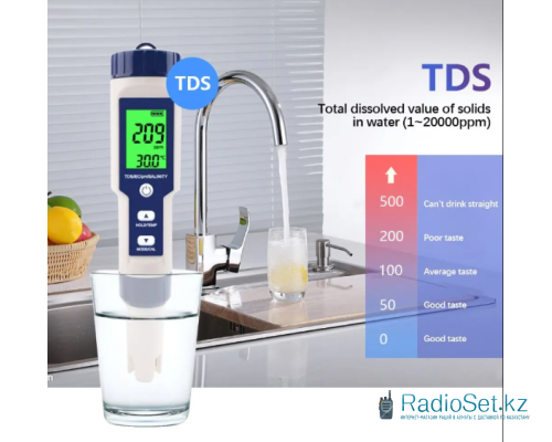 Измеритель качества воды GB579 PH, EC, TDS, SALT, TEMP
